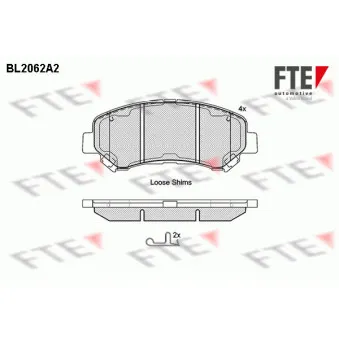 Jeu de 4 plaquettes de frein avant FTE OEM D1M60JE00A