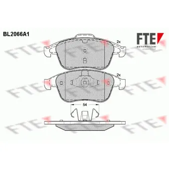 FTE BL2066A1 - Jeu de 4 plaquettes de frein avant