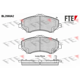 FTE BL2068A2 - Jeu de 4 plaquettes de frein avant