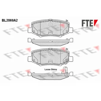 FTE BL2069A2 - Jeu de 4 plaquettes de frein arrière