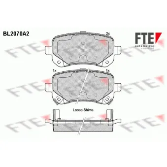 FTE BL2070A2 - Jeu de 4 plaquettes de frein arrière