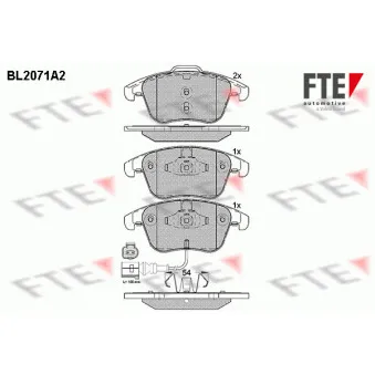 FTE BL2071A2 - Jeu de 4 plaquettes de frein avant