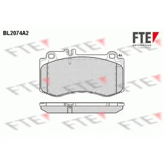 Jeu de 4 plaquettes de frein avant FTE OEM 0054207720