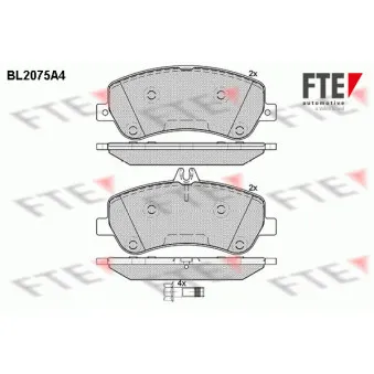 Jeu de 4 plaquettes de frein avant FTE OEM 0064202420