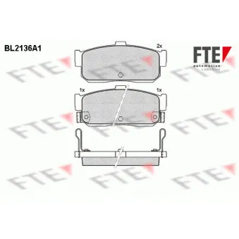FTE BL2136A1 - Jeu de 4 plaquettes de frein arrière