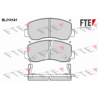 FTE BL2141A1 - Jeu de 4 plaquettes de frein avant