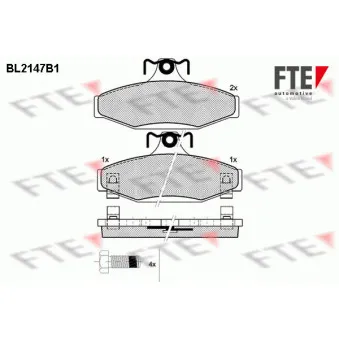 FTE BL2147B1 - Jeu de 4 plaquettes de frein arrière