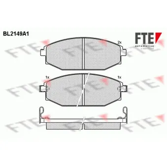FTE BL2149A1 - Jeu de 4 plaquettes de frein avant