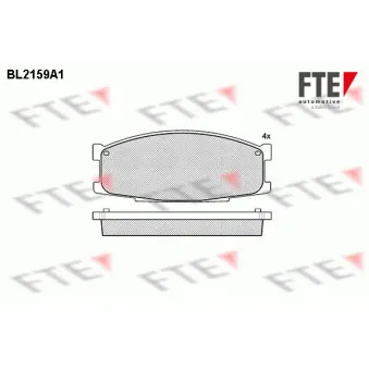 Jeu de 4 plaquettes de frein avant FTE BL2159A1 pour MITSUBISHI Canter (FE5, FE6) Canter 60 - 136cv