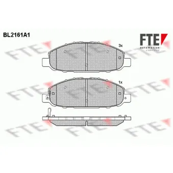 FTE BL2161A1 - Jeu de 4 plaquettes de frein avant
