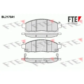 FTE BL2170A1 - Jeu de 4 plaquettes de frein avant