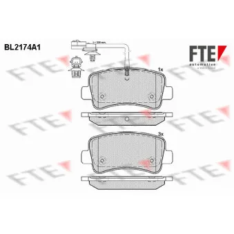 Jeu de 4 plaquettes de frein arrière FTE OEM 440601147R