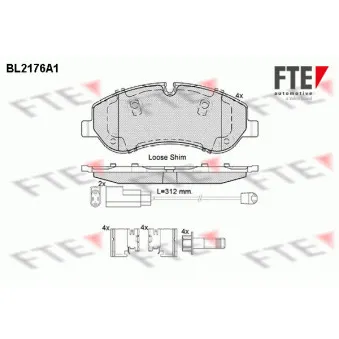 FTE BL2176A1 - Jeu de 4 plaquettes de frein avant