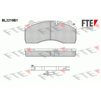 FTE BL2219B1 - Jeu de 4 plaquettes de frein avant