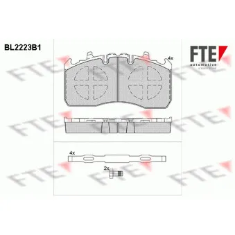 FTE BL2223B1 - Jeu de 4 plaquettes de frein arrière