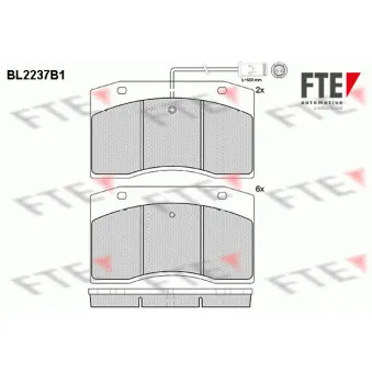 Jeu de 4 plaquettes de frein avant FTE BL2237B1