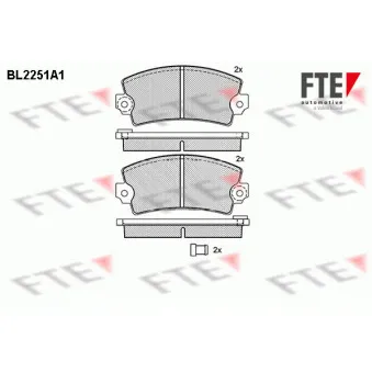 FTE BL2251A1 - Jeu de 4 plaquettes de frein avant