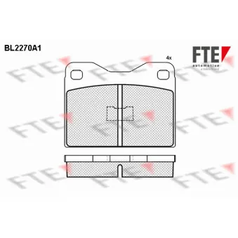 FTE BL2270A1 - Jeu de 4 plaquettes de frein avant