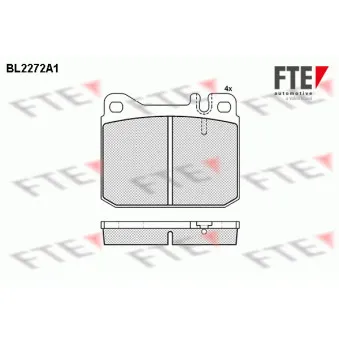 Jeu de 4 plaquettes de frein avant FTE OEM 0014209220