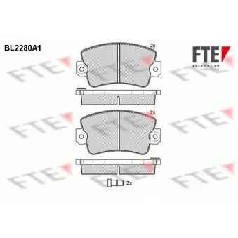 FTE BL2280A1 - Jeu de 4 plaquettes de frein avant