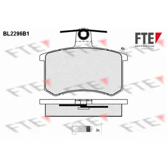FTE BL2296B1 - Jeu de 4 plaquettes de frein arrière