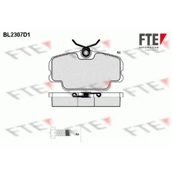 FTE BL2307D1 - Jeu de 4 plaquettes de frein avant