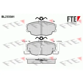 Jeu de 4 plaquettes de frein avant FTE OEM 7701201775