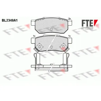 FTE BL2349A1 - Jeu de 4 plaquettes de frein arrière