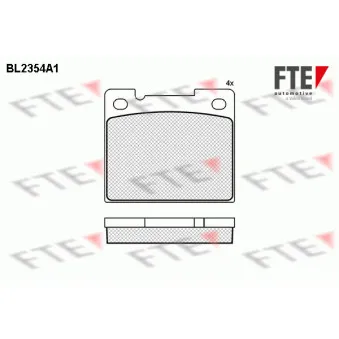 Jeu de 4 plaquettes de frein arrière FTE OEM 2713360