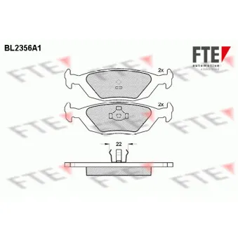 FTE BL2356A1 - Jeu de 4 plaquettes de frein arrière