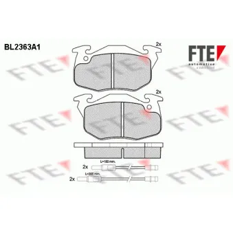 Jeu de 4 plaquettes de frein avant FTE OEM 425165