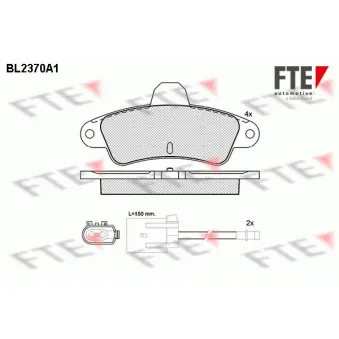 FTE BL2370A1 - Jeu de 4 plaquettes de frein arrière