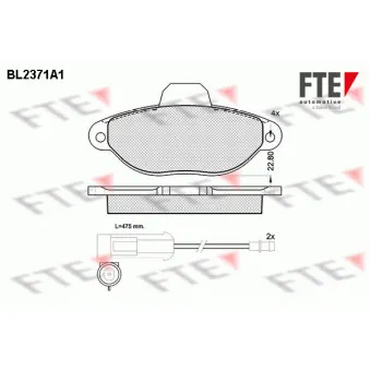 Jeu de 4 plaquettes de frein avant FTE OEM 5897360