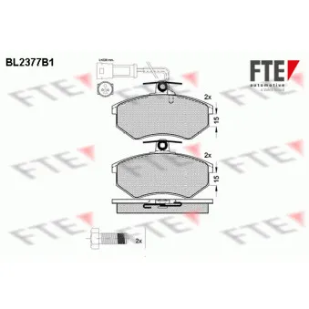 Jeu de 4 plaquettes de frein avant FTE OEM 853698151E