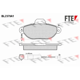 Jeu de 4 plaquettes de frein avant FTE OEM 71737178