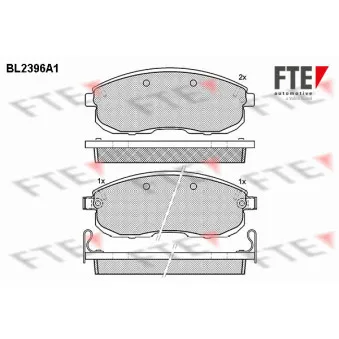 FTE BL2396A1 - Jeu de 4 plaquettes de frein avant