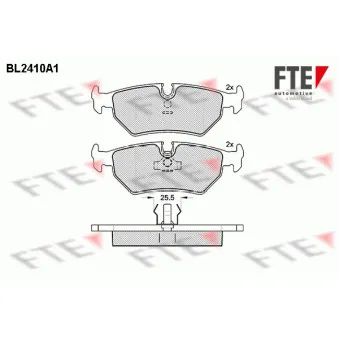 FTE BL2410A1 - Jeu de 4 plaquettes de frein arrière