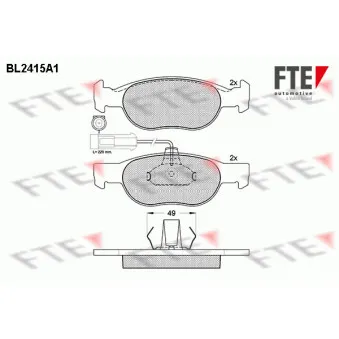 FTE BL2415A1 - Jeu de 4 plaquettes de frein avant
