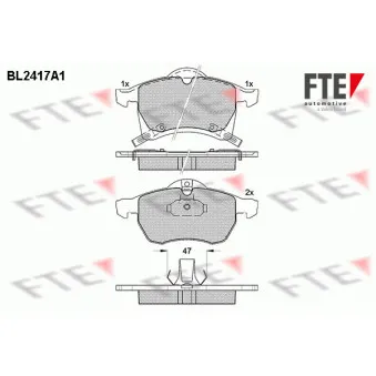 FTE BL2417A1 - Jeu de 4 plaquettes de frein avant
