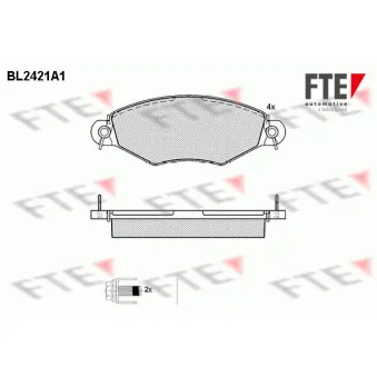 Jeu de 4 plaquettes de frein avant FTE BL2421A1