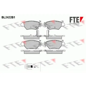 FTE BL2422B1 - Jeu de 4 plaquettes de frein arrière