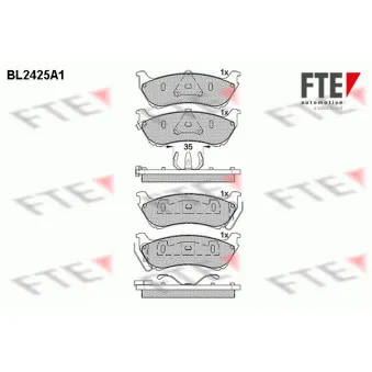 FTE BL2425A1 - Jeu de 4 plaquettes de frein arrière