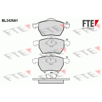 Jeu de 4 plaquettes de frein avant FTE OEM 272370