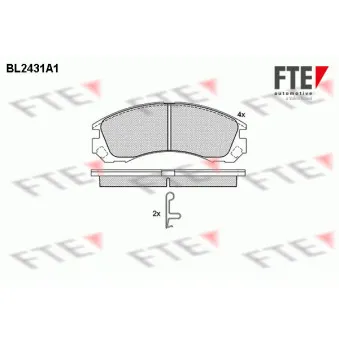Jeu de 4 plaquettes de frein avant FTE OEM 425430
