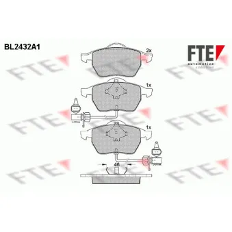 FTE BL2432A1 - Jeu de 4 plaquettes de frein avant