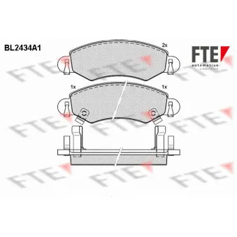 FTE BL2434A1 - Jeu de 4 plaquettes de frein avant