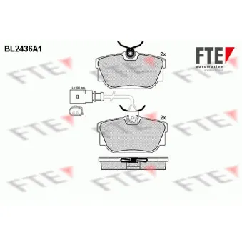FTE BL2436A1 - Jeu de 4 plaquettes de frein arrière