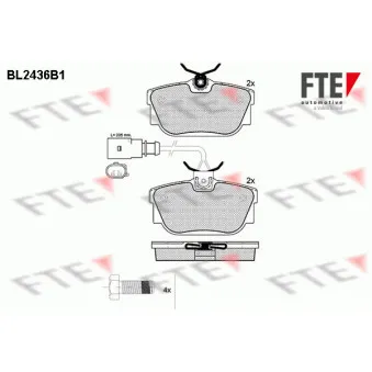 FTE BL2436B1 - Jeu de 4 plaquettes de frein arrière