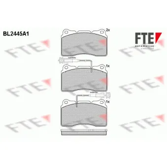 Jeu de 4 plaquettes de frein avant FTE OEM 77362692