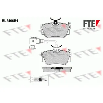 FTE BL2466B1 - Jeu de 4 plaquettes de frein arrière